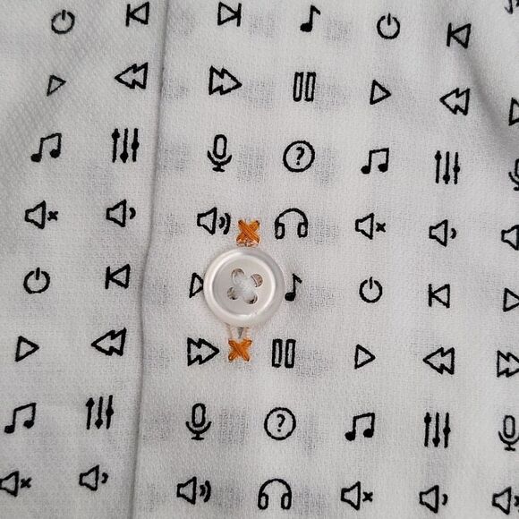 Boss Orange Epop Printed Textured Shirt-WHITE-Medium - Picture 4 of 9